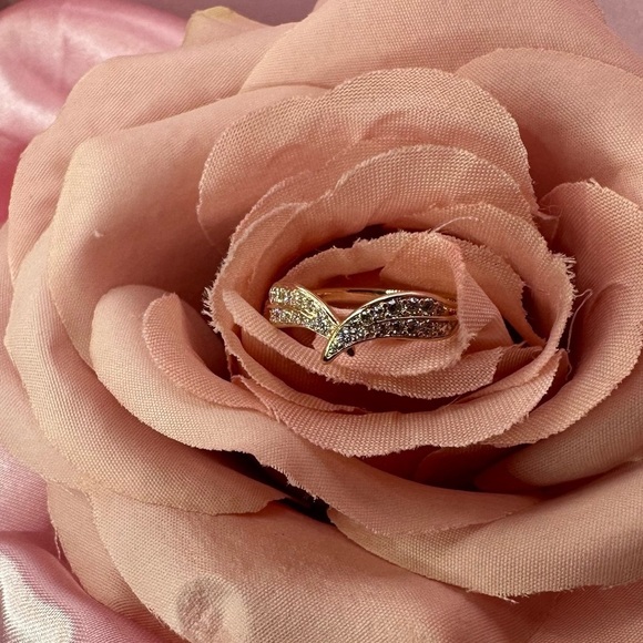 Pandora 14k Rose Gold Plated Sparkling CZ Leaves Ring | Size 4.5 (48) - Picture 7 of 14